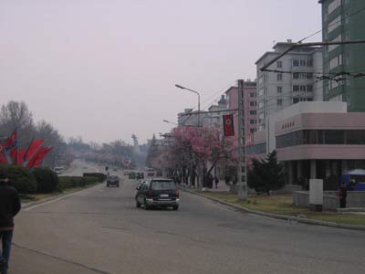 Quite street in North Korea